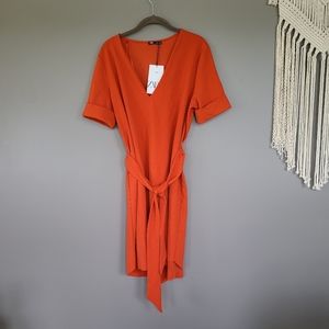 ZARA | Basic Belted Dress